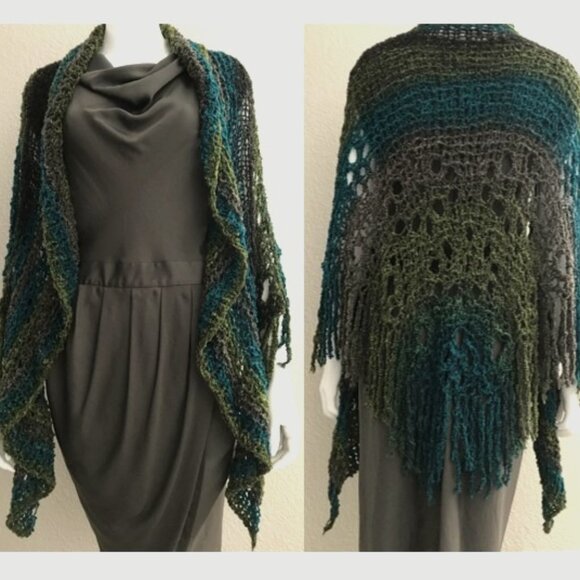 NEW Handmade Ruffle Lace Boucle Shawl - Picture 2 of 8